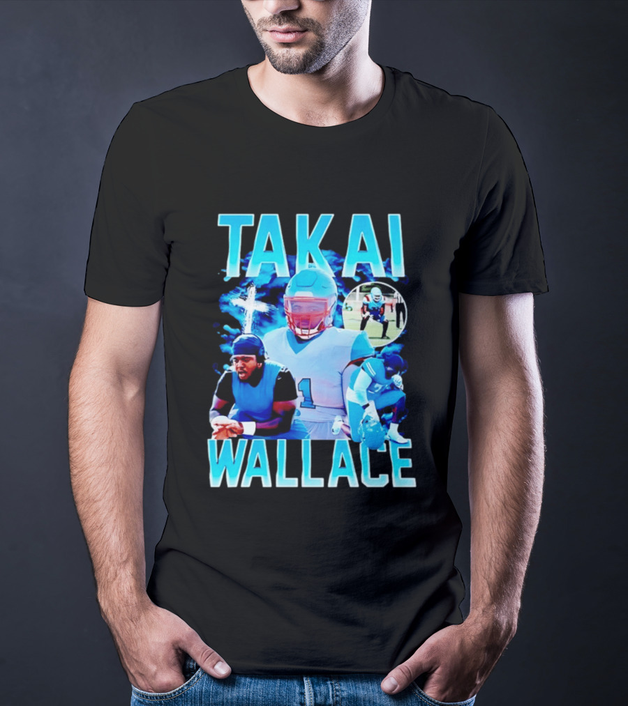 Takai Wallace Football Athlete Sports Action Collage T-Shirt