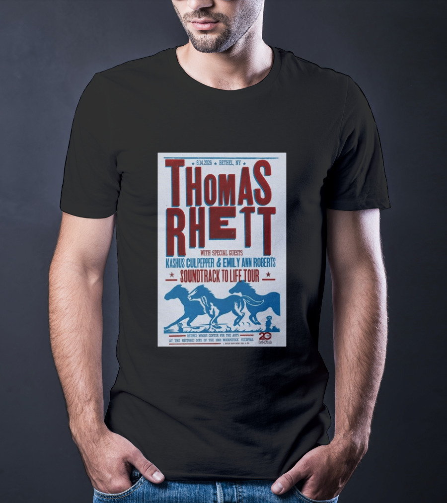 Thomas Rhett Bethel NY 2026 Soundtrack To Life Tour Kashus Culpepper Emily Ann Roberts T-Shirt