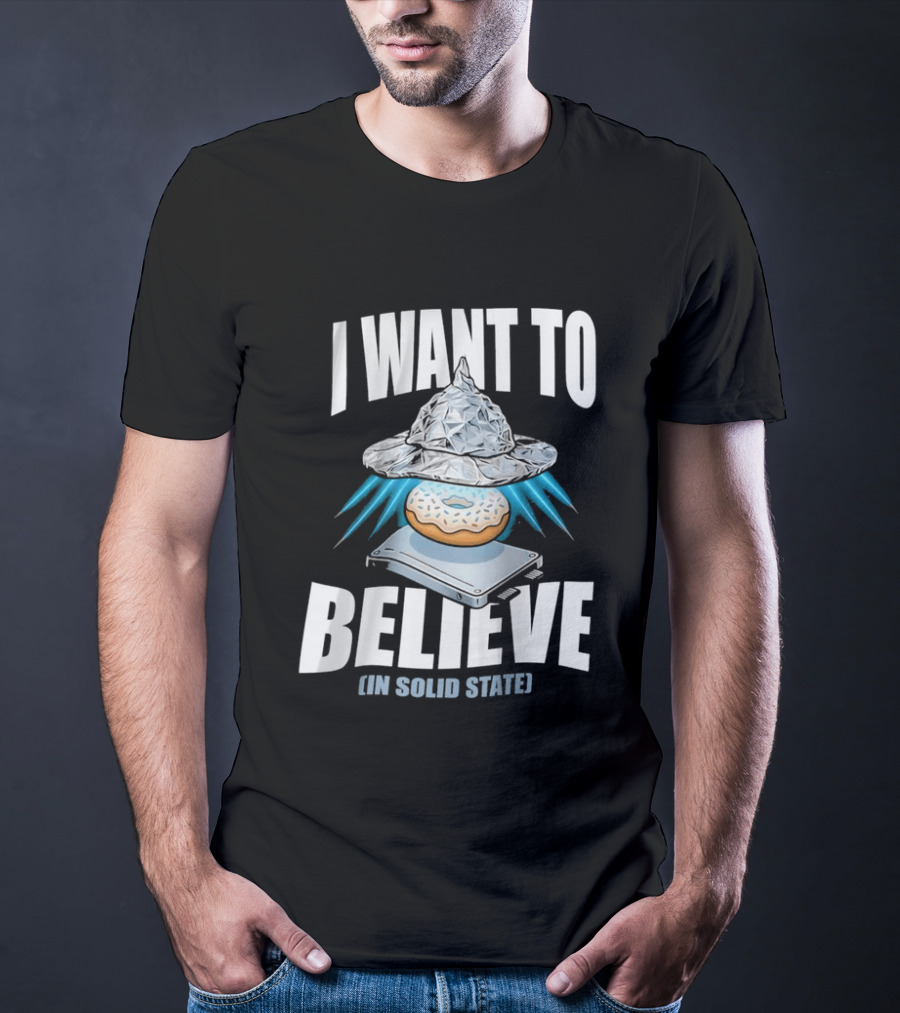 I Want To Believe UFO Donut In Solid State T-Shirt