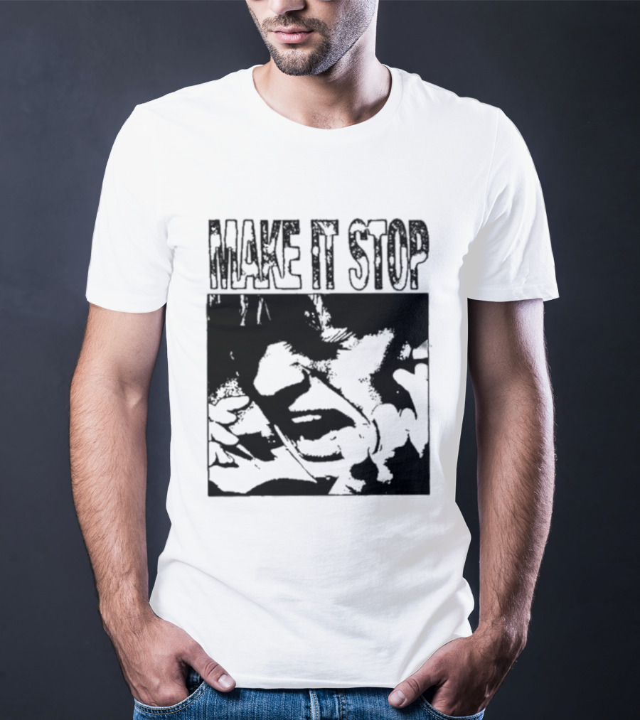 Make It Stop Scream Distress Anxiety Black And White T-Shirt