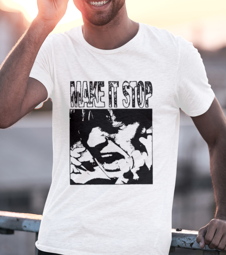 Make It Stop Scream Distress Anxiety Black And White T-Shirt
