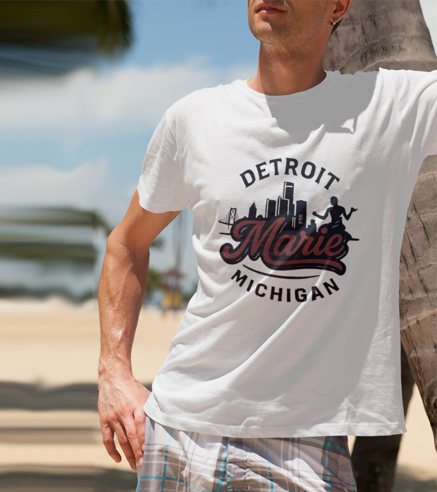Detroit Michigan Marie Skyline T-Shirt