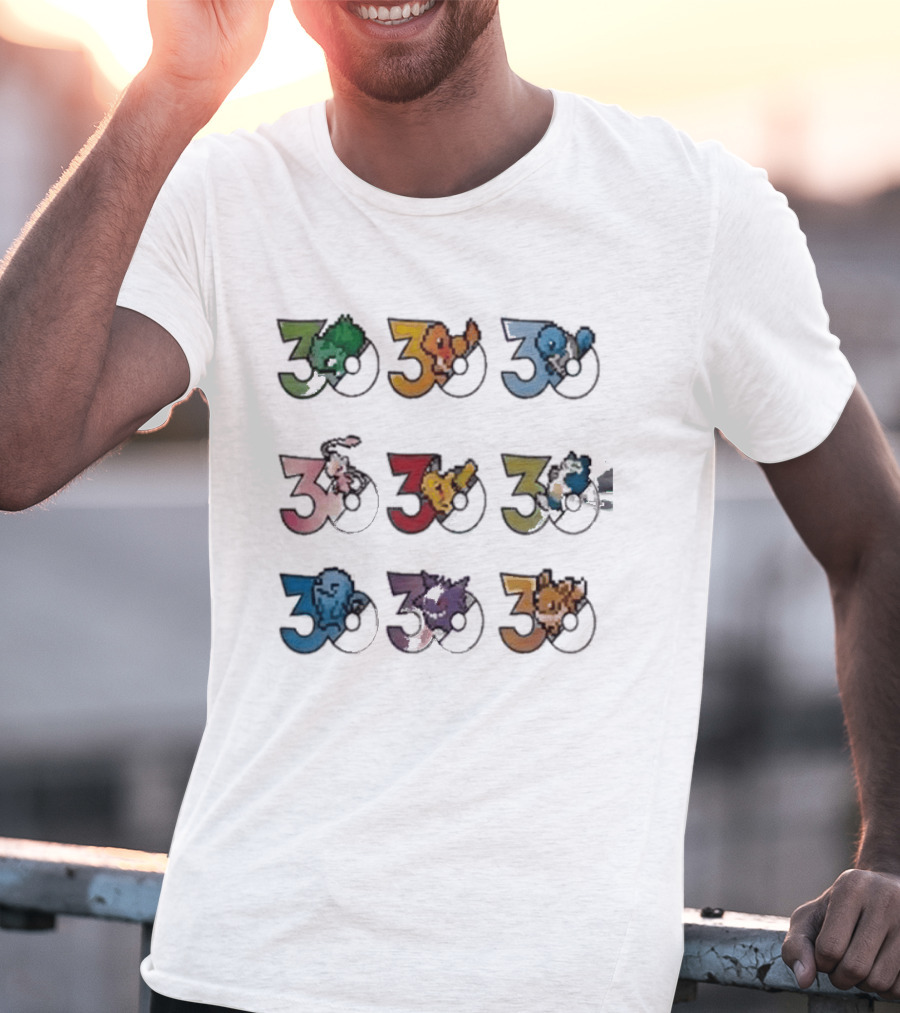 Uniqlo Pokemon Pixel 8 Bit 30th Anniversary T-Shirt