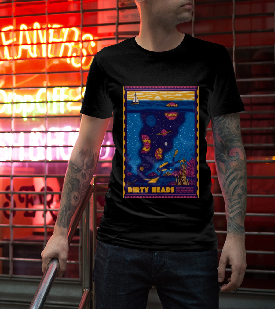 Dirty Heads August 15 2026 Tour Concord CA With Underwater Cosmic Scene T-Shirt