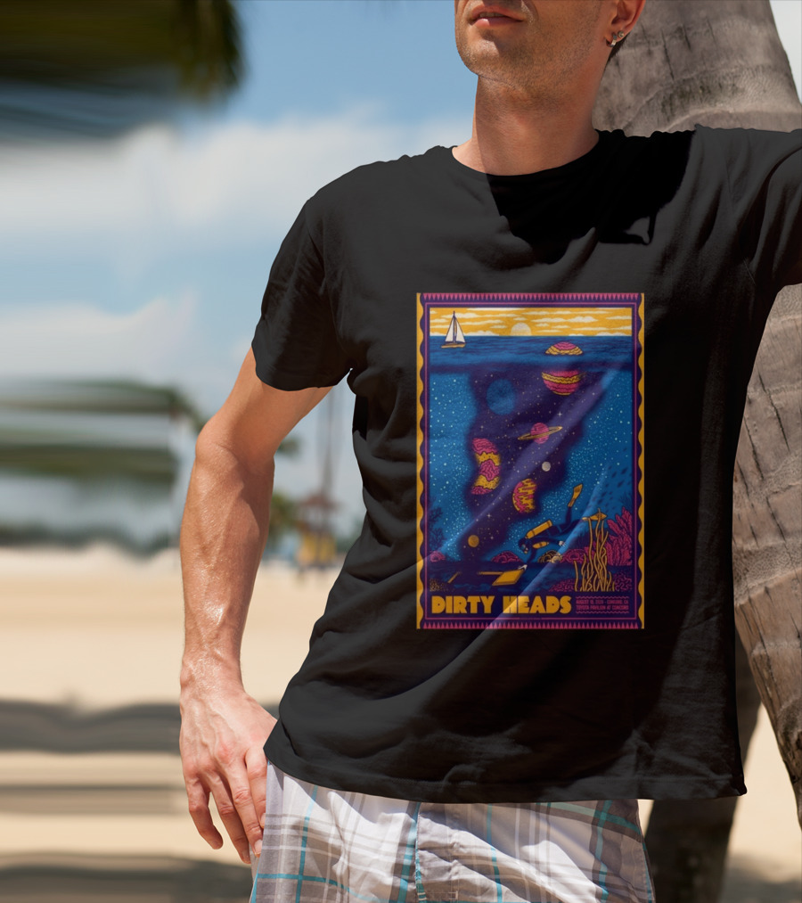 Dirty Heads August 15 2026 Tour Concord CA With Underwater Cosmic Scene T-Shirt