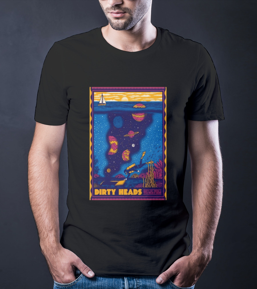 Dirty Heads August 15 2026 Tour Concord CA With Underwater Cosmic Scene T-Shirt
