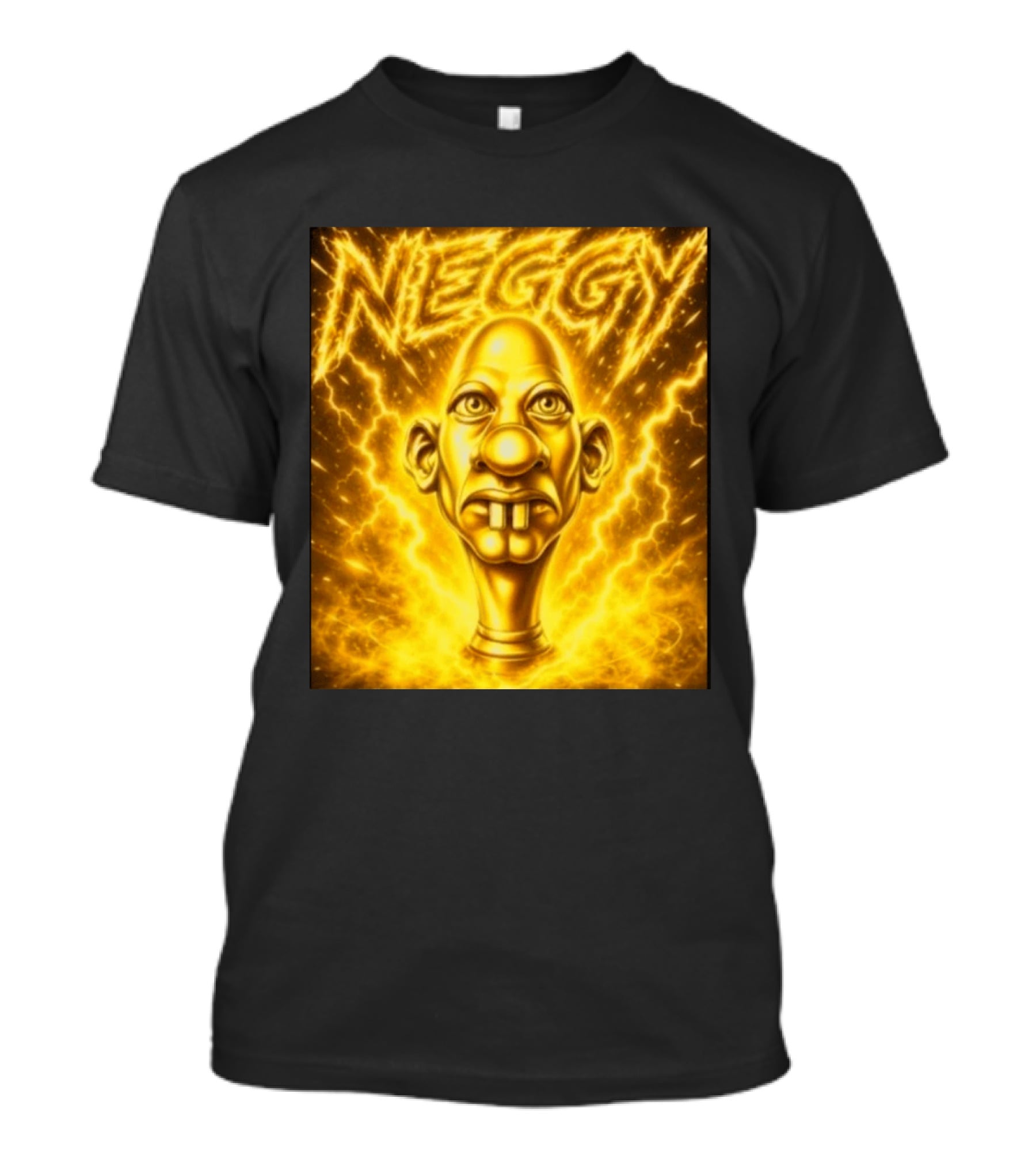 NEGGY Electric Manny Golden Lightning Face T-Shirt