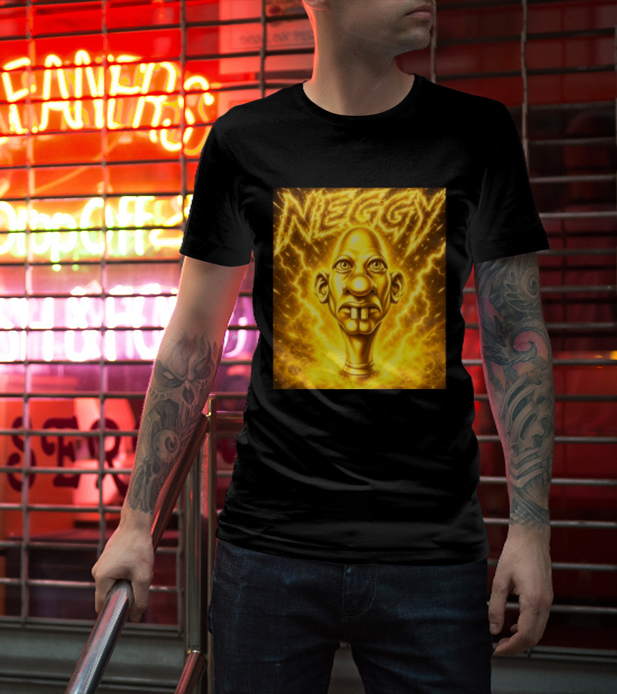 NEGGY Electric Manny Golden Lightning Face T-Shirt