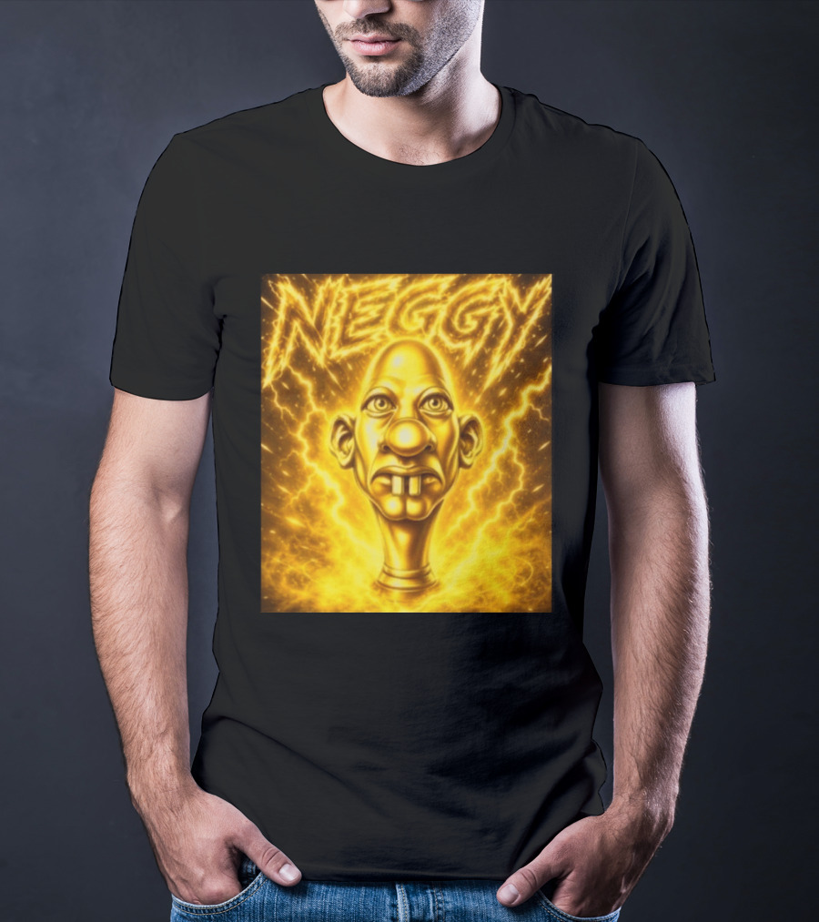NEGGY Electric Manny Golden Lightning Face T-Shirt