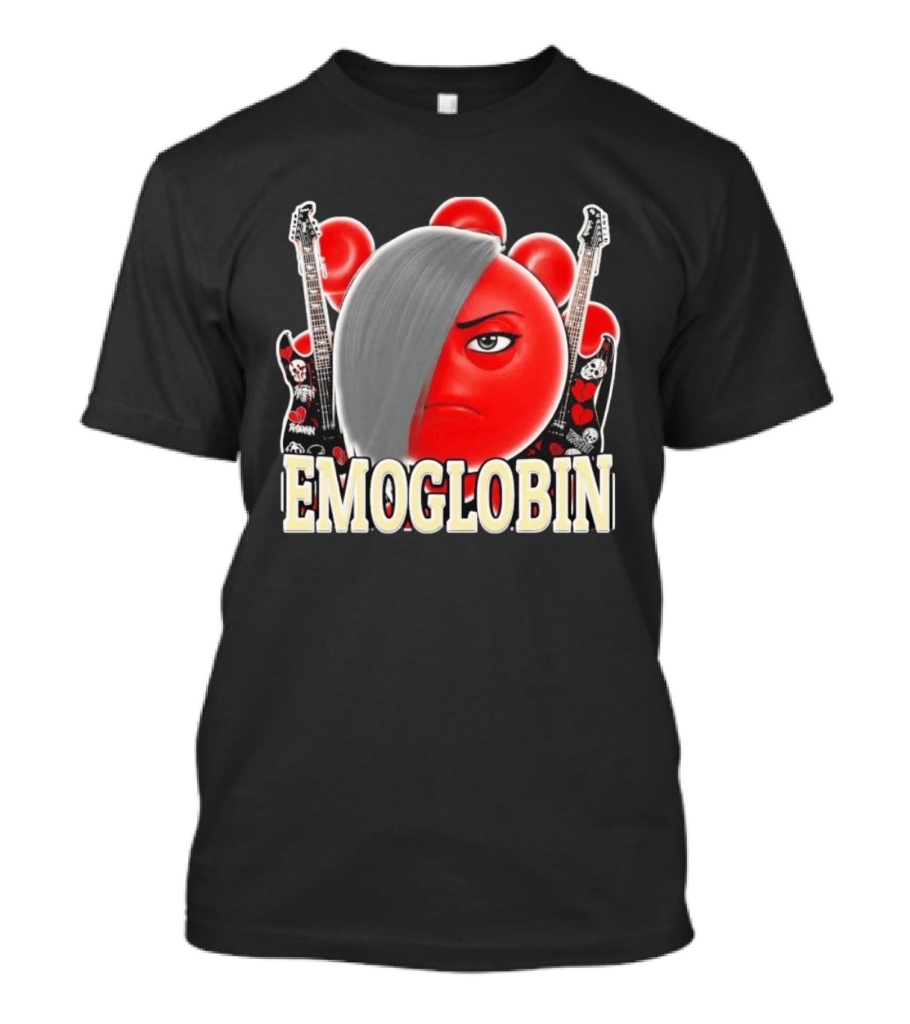 EMOGLOBIN Goblin Emoji With Emo Guitar T-Shirt