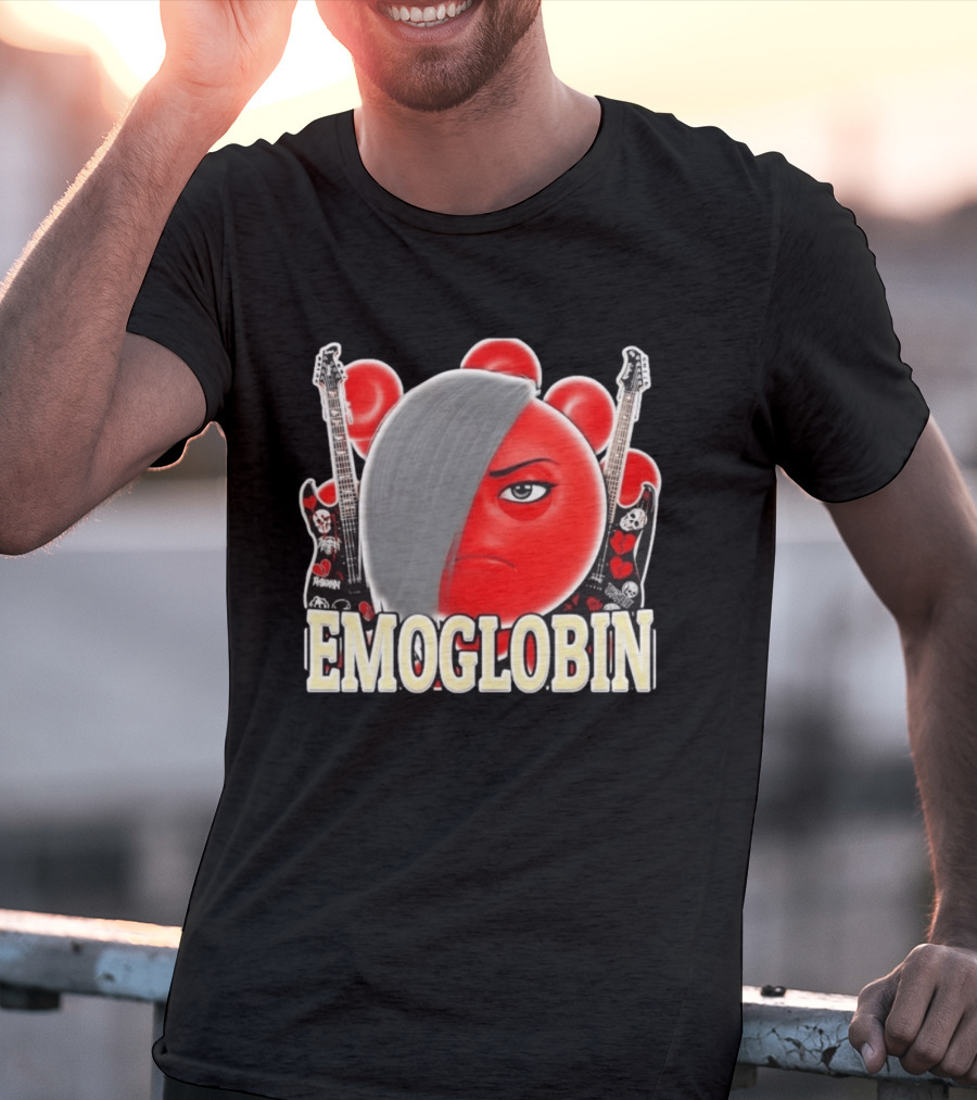 EMOGLOBIN Goblin Emoji With Emo Guitar T-Shirt