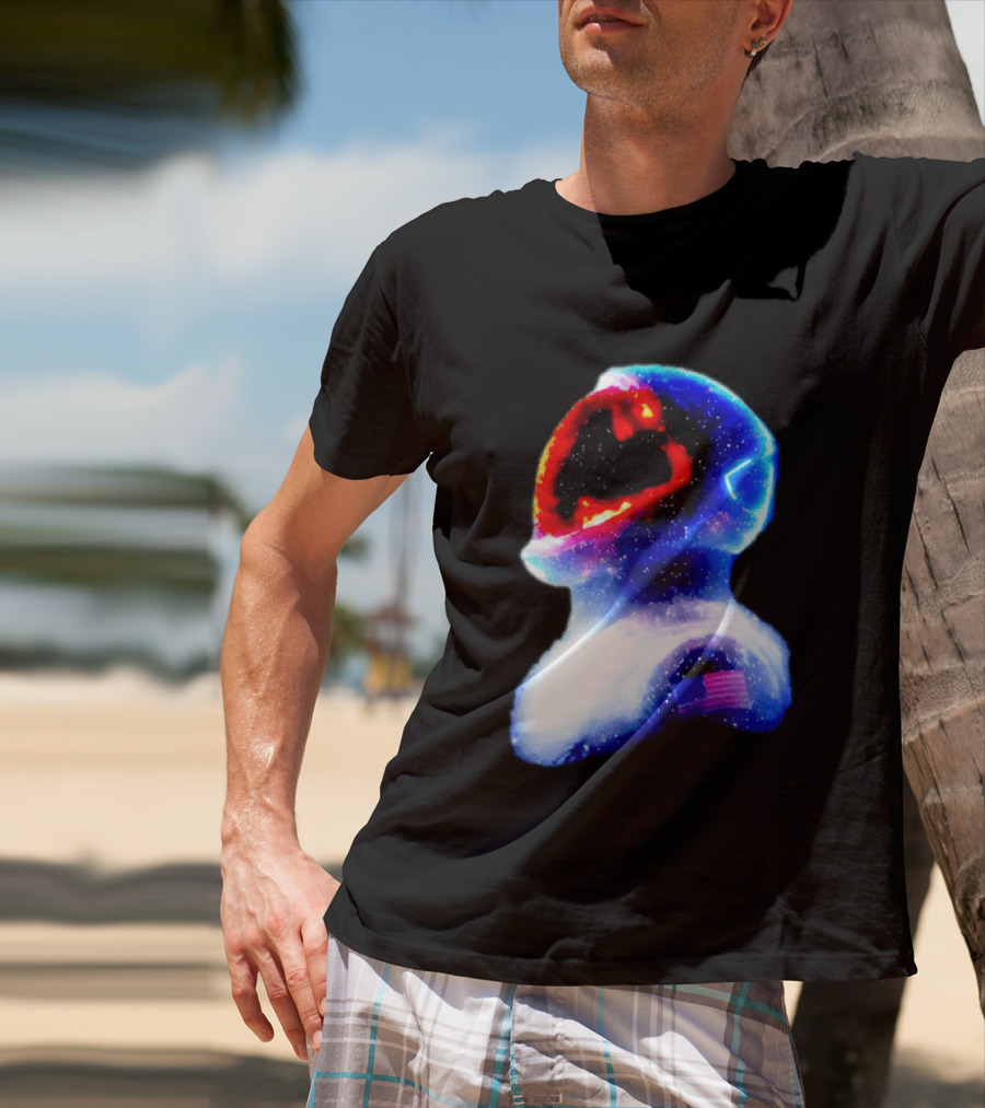 Galaxy Astronaut With American Flag Space Cosmic Adventure T-Shirt