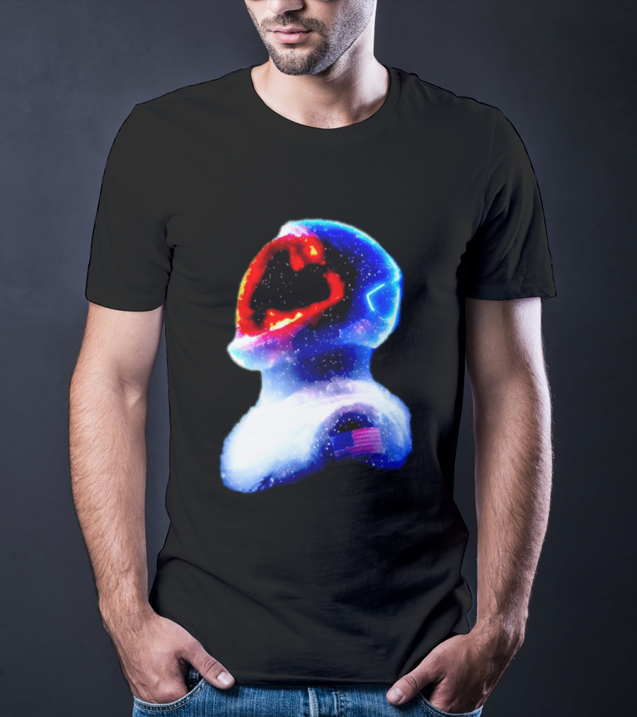 Galaxy Astronaut With American Flag Space Cosmic Adventure T-Shirt
