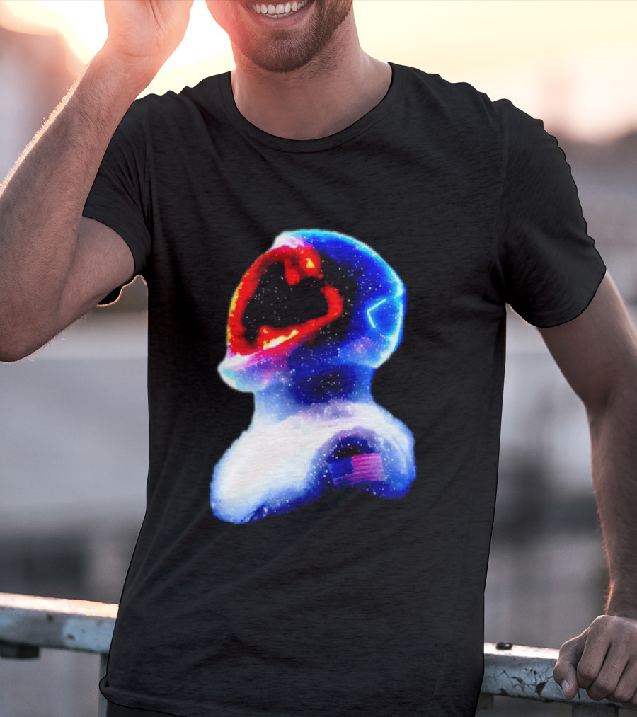 Galaxy Astronaut With American Flag Space Cosmic Adventure T-Shirt