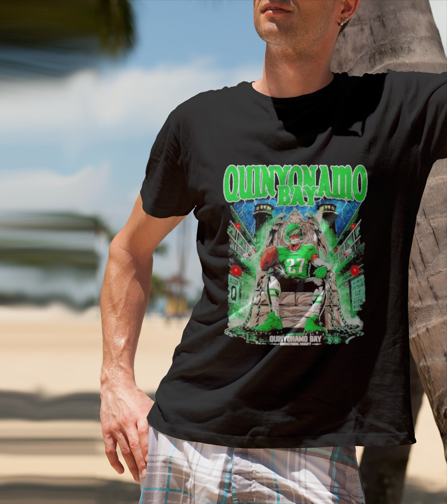 Quinyonamo Bay 27 Throne Football Block Q T-Shirt