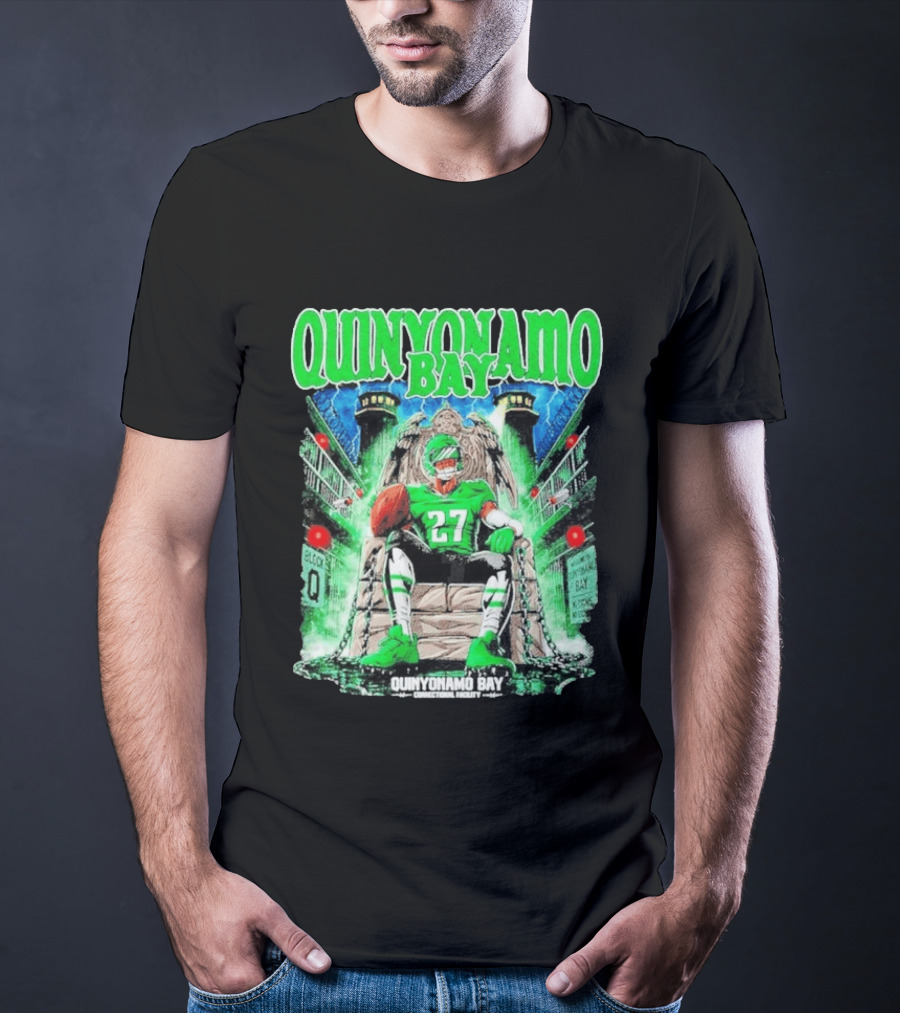 Quinyonamo Bay 27 Throne Football Block Q T-Shirt