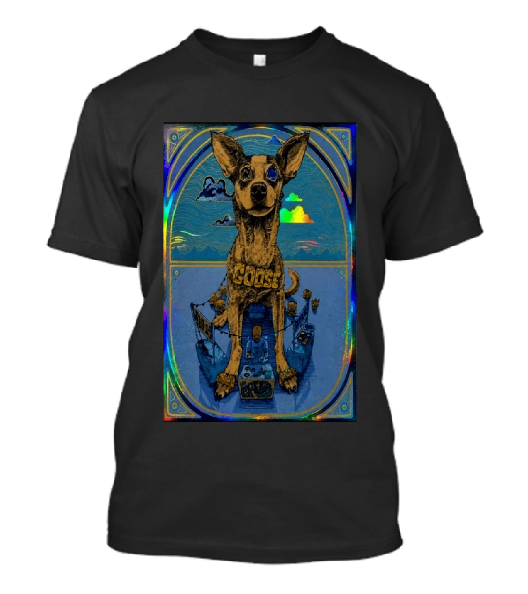 Goose Greek Theatre 08 14 2026 Exclusive Dog Art Holographic T-Shirt
