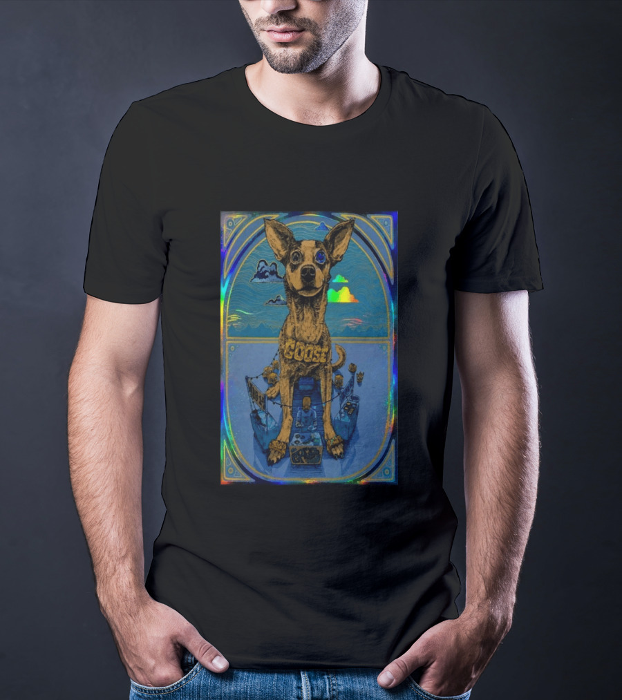 Goose Greek Theatre 08 14 2026 Exclusive Dog Art Holographic T-Shirt
