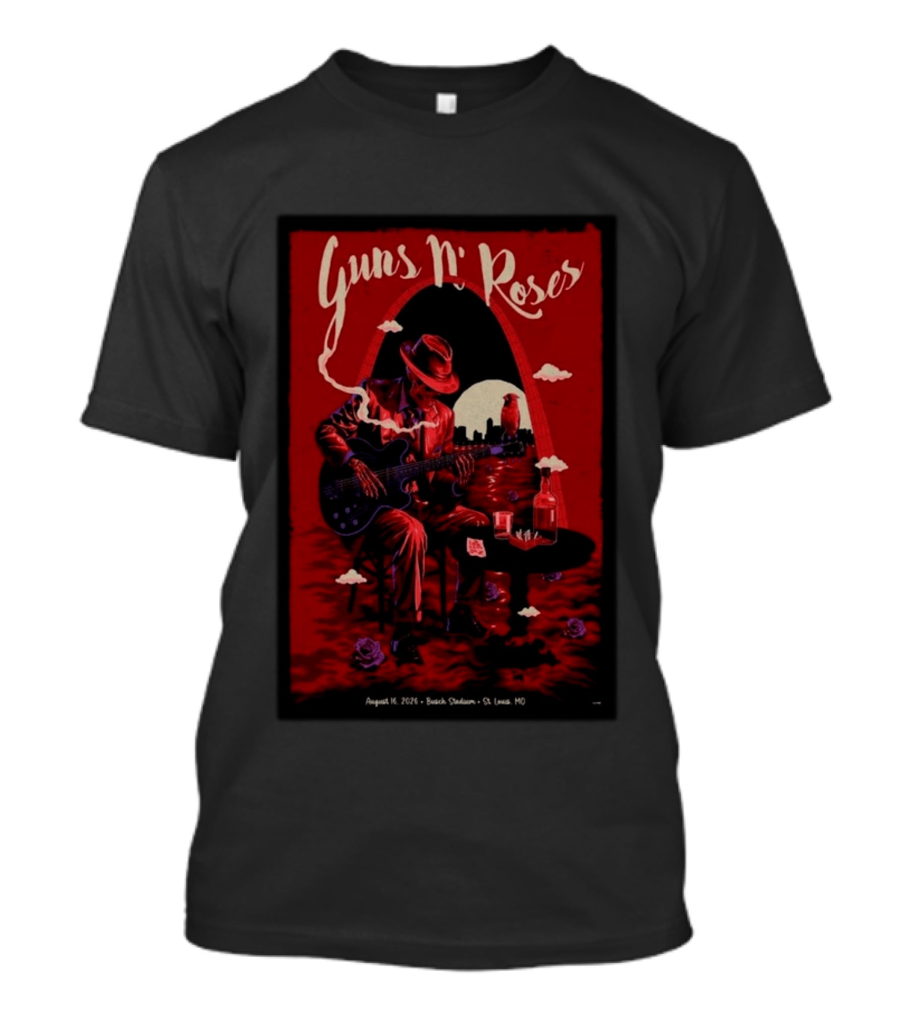 Guns N' Roses 2026 Busch Stadium August 16 St. Louis MO Tour T-Shirt