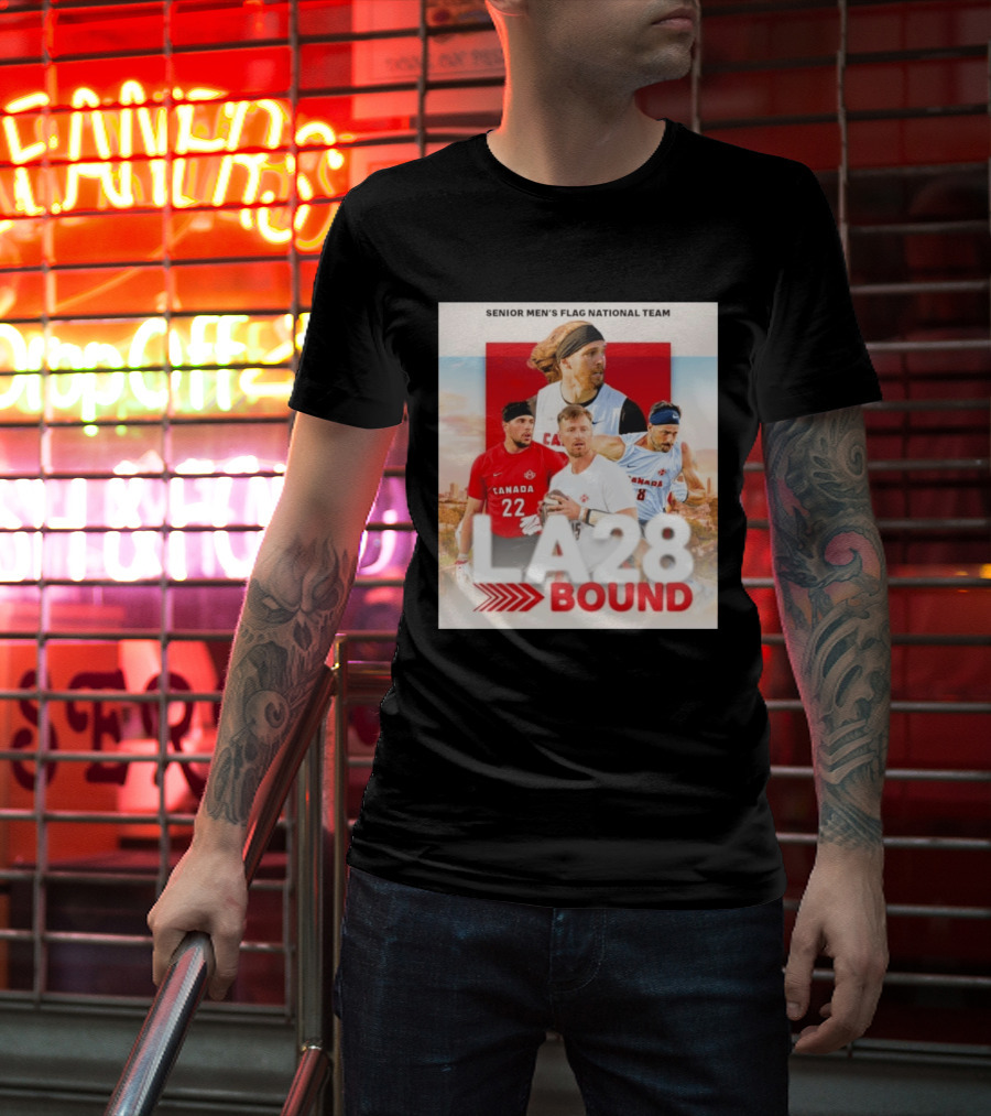 Senior Men's Flag National Team Canada LA28 Bound Canada Football Team Players T-Shirt