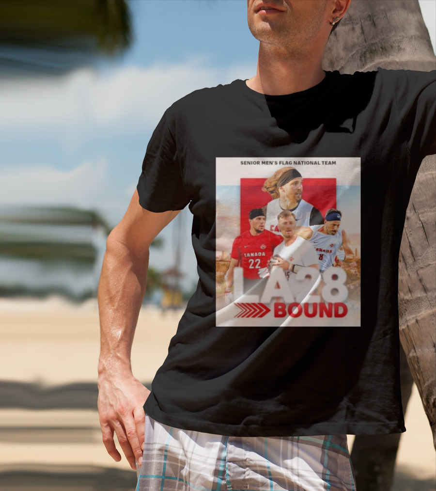 Senior Men's Flag National Team Canada LA28 Bound Canada Football Team Players T-Shirt