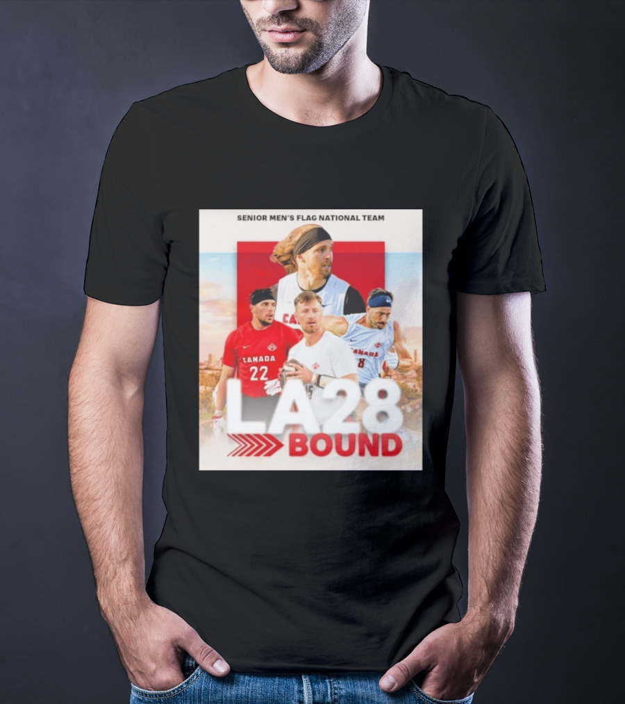 Senior Men's Flag National Team Canada LA28 Bound Canada Football Team Players T-Shirt