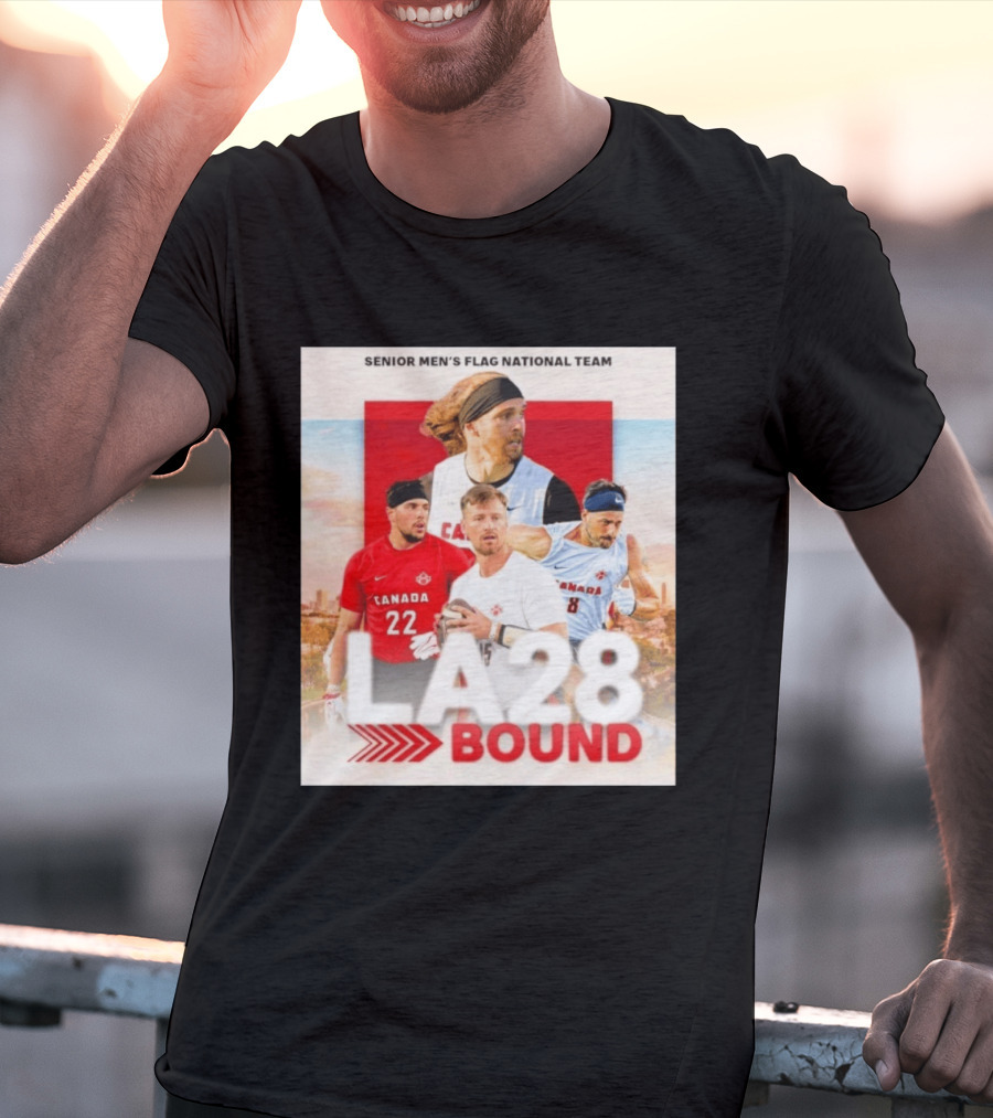 Senior Men's Flag National Team Canada LA28 Bound Canada Football Team Players T-Shirt