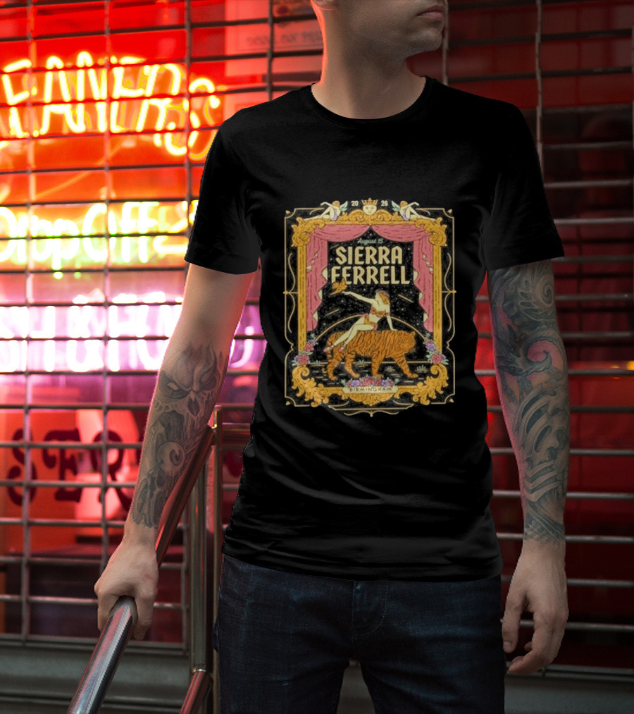 Sierra Ferrell August 15 Birmingham AL 2026 Vintage Circus Tiger T-Shirt