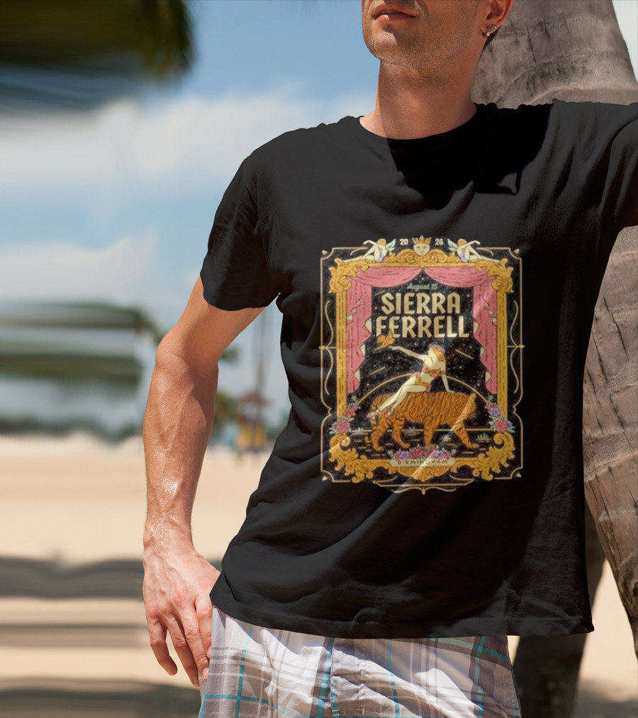 Sierra Ferrell August 15 Birmingham AL 2026 Vintage Circus Tiger T-Shirt
