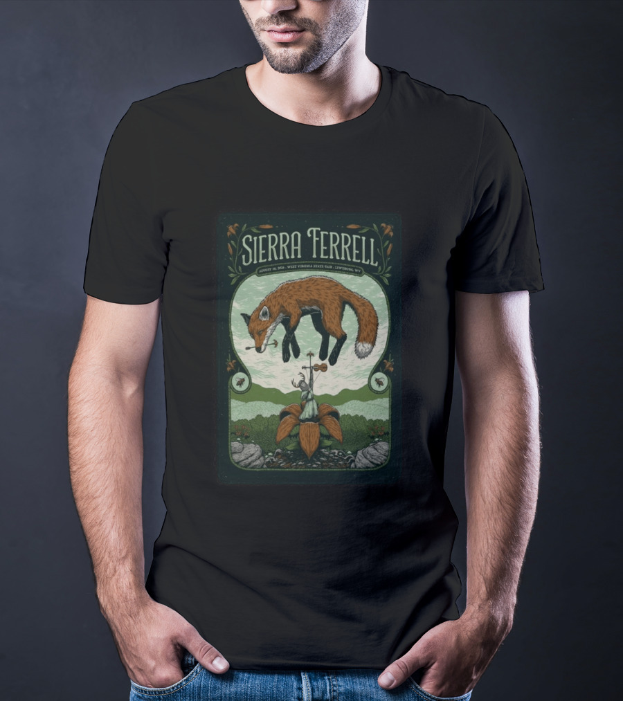Sierra Ferrell August 16 2026 Lewisburg WV West Virginia State Fair Fox Violin T-Shirt