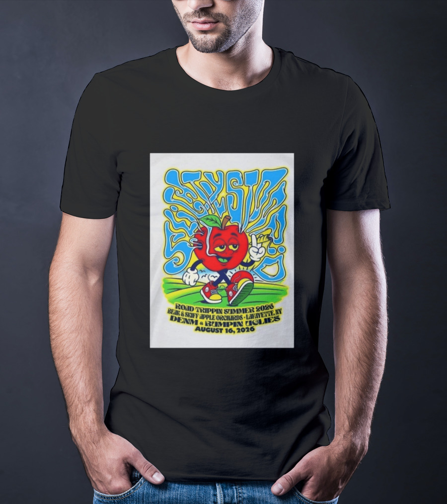 Slightly Stoopid Road Trippin Summer 2026 Beak & Skiff Orchards LaFayette NY August 16 With Denim And Bumpin Uglies T-Shirt