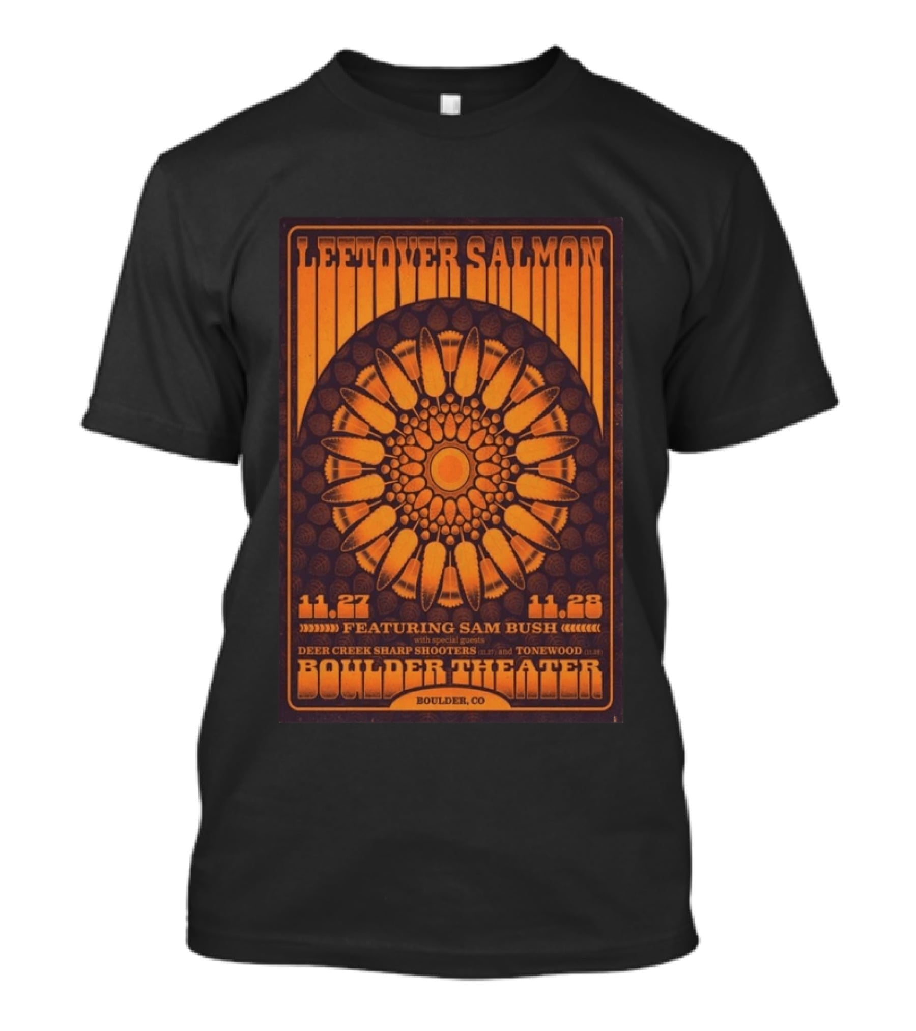 Leftover Salmon Boulder Theater November 27 28 2026 Featuring Sam Bush Deer Creek Sharp Shooters Tonewood T-Shirt