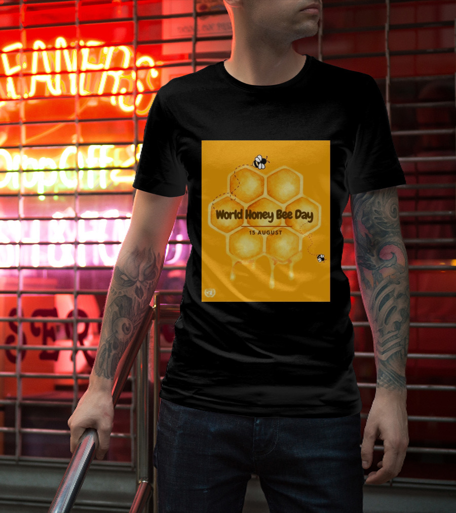 World Honey Bee Day 15 August Honeycomb T-Shirt