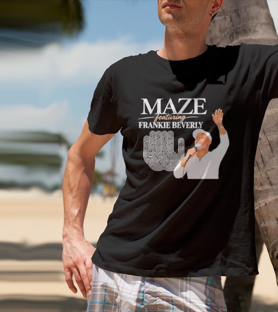 Maze Featuring Frankie Beverly White Outfit Microphone Performance Iconic Image T-Shirt