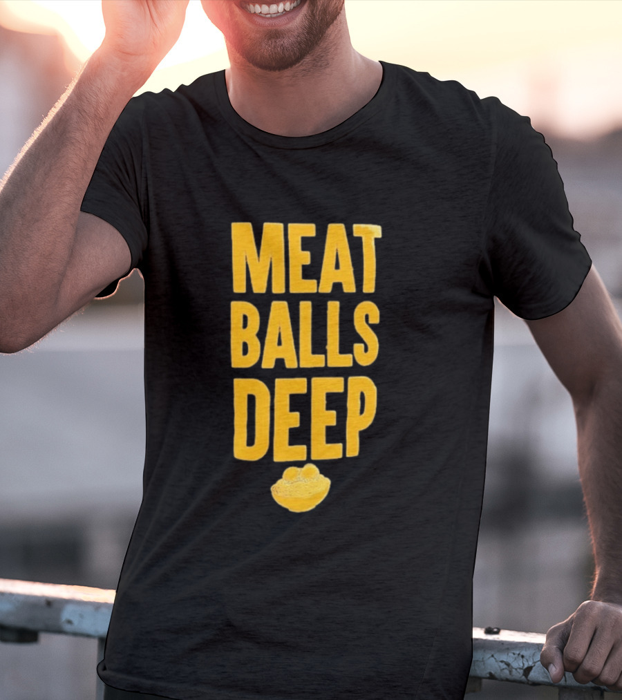 Meat Balls Deep Pasta Bowl Yellow T-Shirt