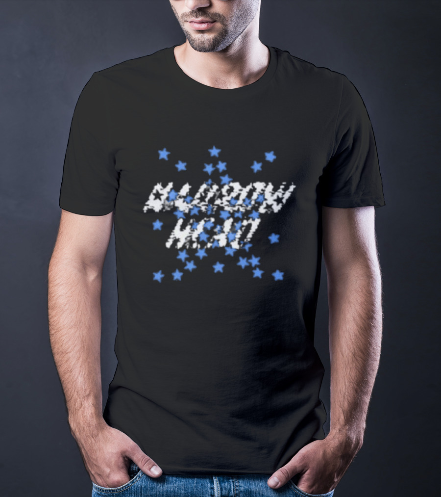 Narrow Head Starry Pattern Blue White Stars T-Shirt