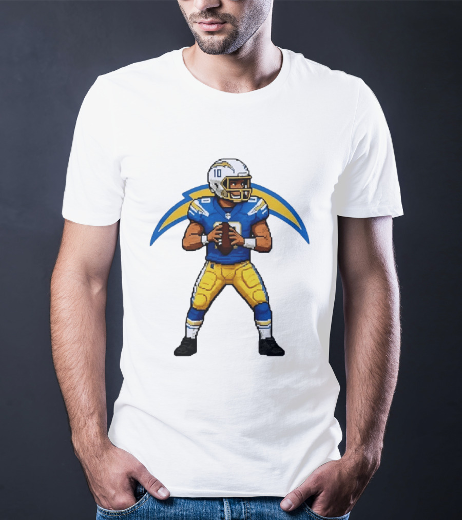 Justin Herbert Los Angeles Chargers Pixel T-Shirt