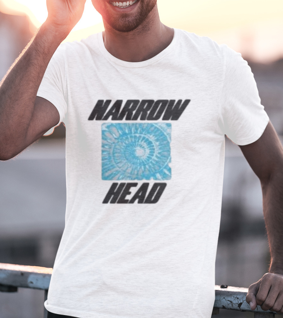 Narrow Head Blue Spiral Shell Tie Dye T-Shirt