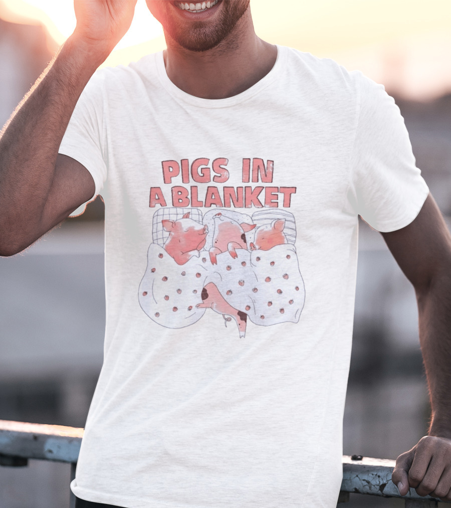 Pigs In A Blanket Cozy Strawberry Bedding T-Shirt