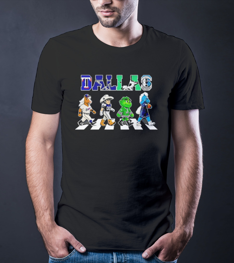 Dallas Rangers Cowboys Stars Mavericks Road Crossing T-Shirt