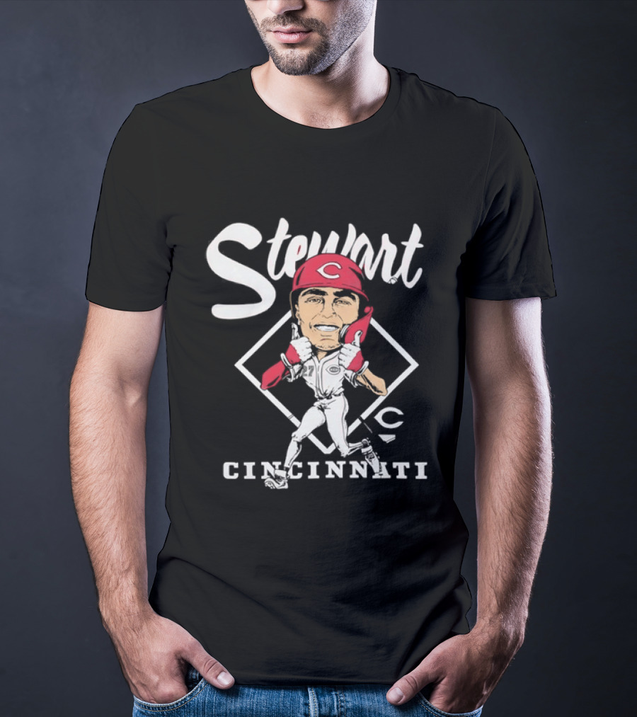 Stewart 27 Cincinnati Reds Caricature MLB T-Shirt