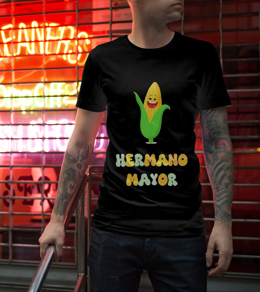 Hermano Mayor Corn With Smiling Vegetable Face T-Shirt