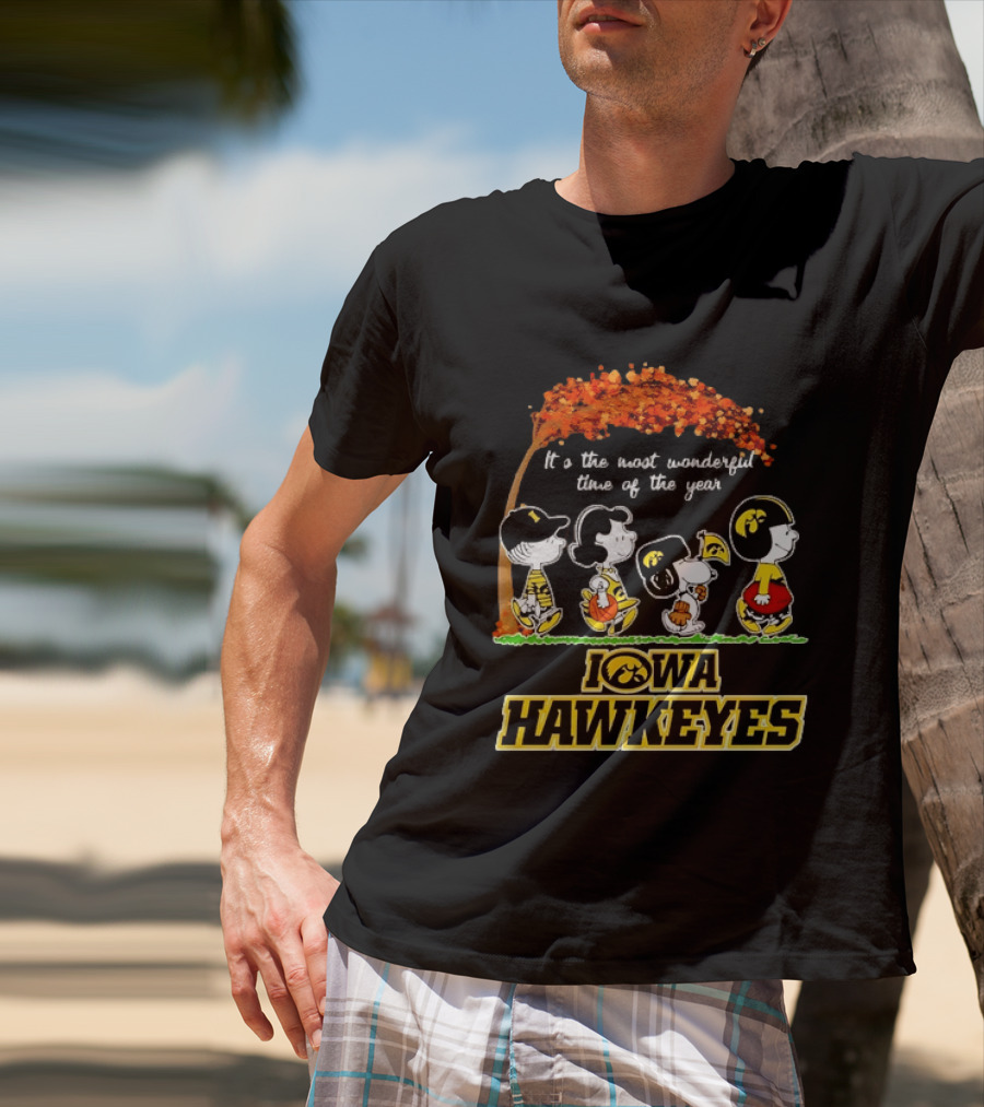 Iowa Hawkeyes Peanuts Characters It's The Most Wonderful Time Of The Year T-Shirt