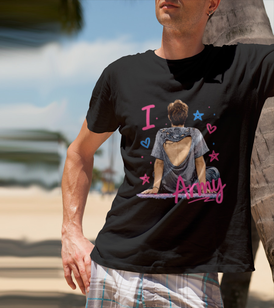 I Love Army Joonie BTS Stars Hearts T-Shirt