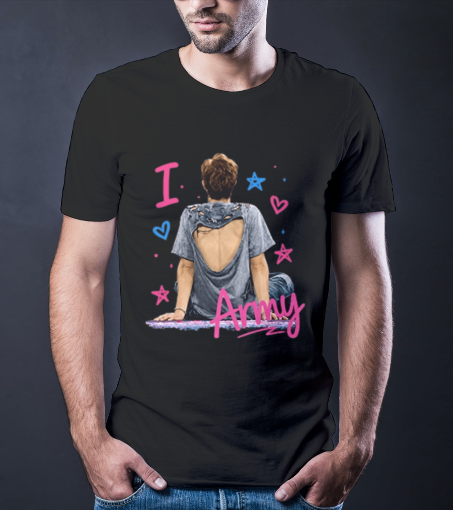 I Love Army Joonie BTS Stars Hearts T-Shirt