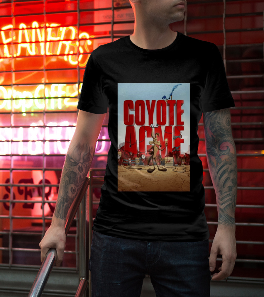 Coyote Vs. Acme Explosive Showdown With Cartoon Rivals T-Shirt