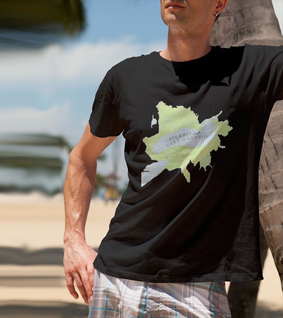 Lake America Lake Ontario Unique Map T-Shirt