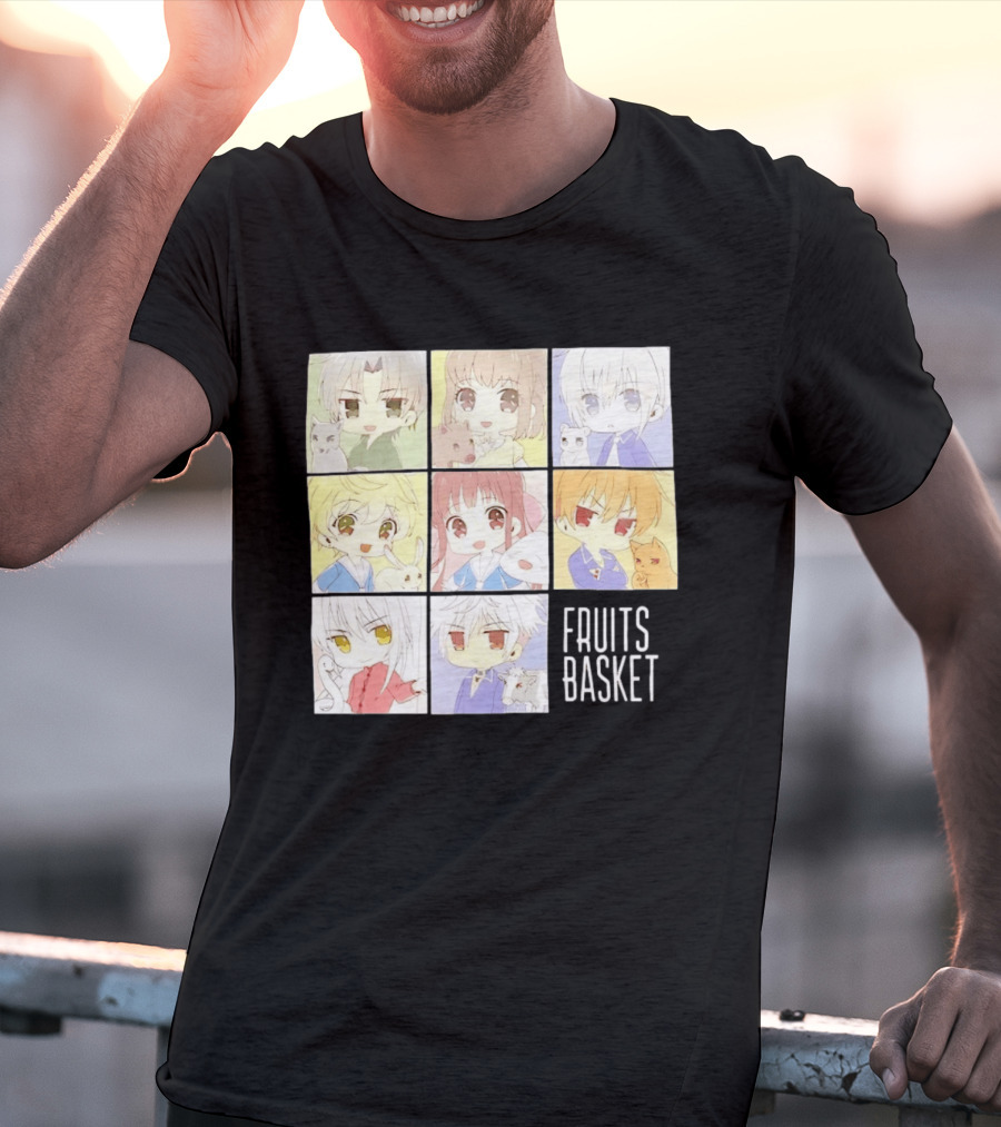 Fruits Basket Chibi Characters Grid With Cute Kawaii Anime T-Shirt