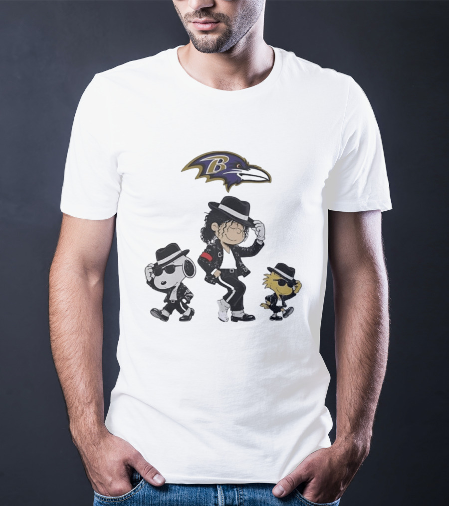 Baltimore Ravens Snoopy Charlie Brown Woodstock Pop Rock Dance T-Shirt
