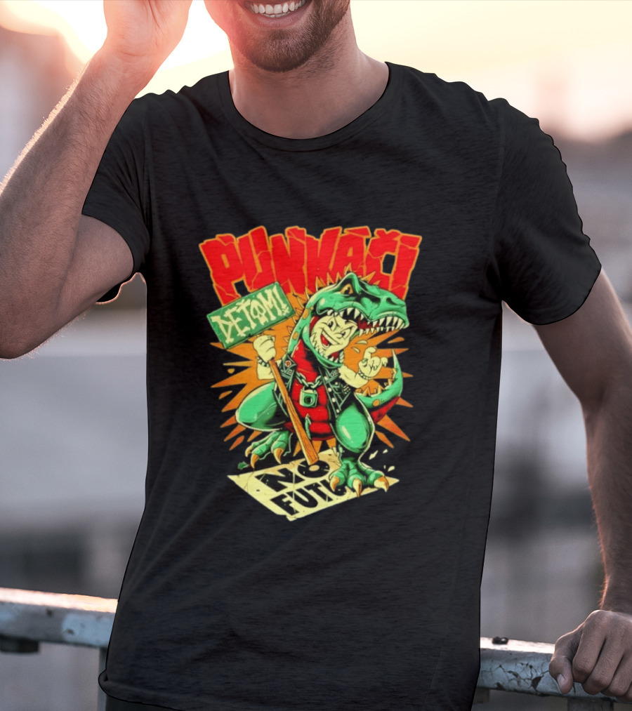 Punkači Deťomi No Future Dinosaur Punk Rock Rebellion T-Shirt